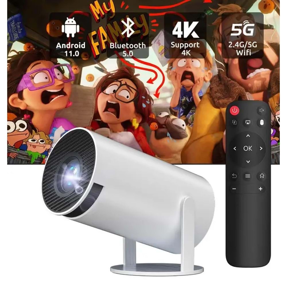 HY300 Full HD Android Taşınabilir Mini Projeksiyon Cihazı