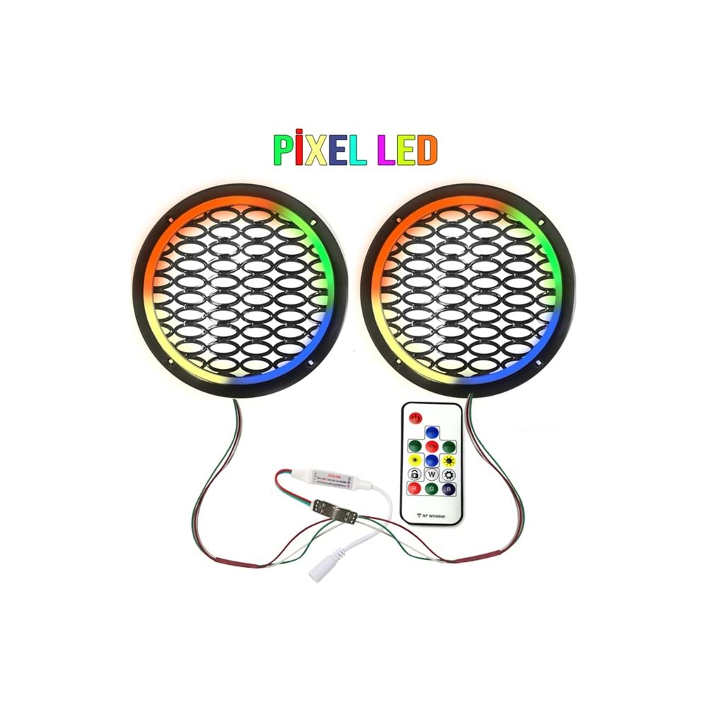 Poke PK-5648 Pixel Ledli 16cm Hoparlör Kapak 2 Adet