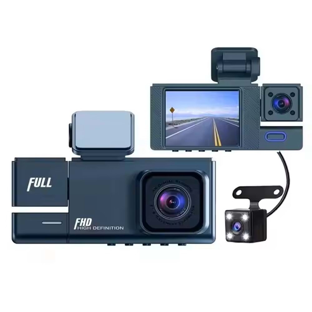 AVC TEKNO AV-5482 FULL HD 1080P 3 KAMERALI ARAÇ İÇİ KAMERA