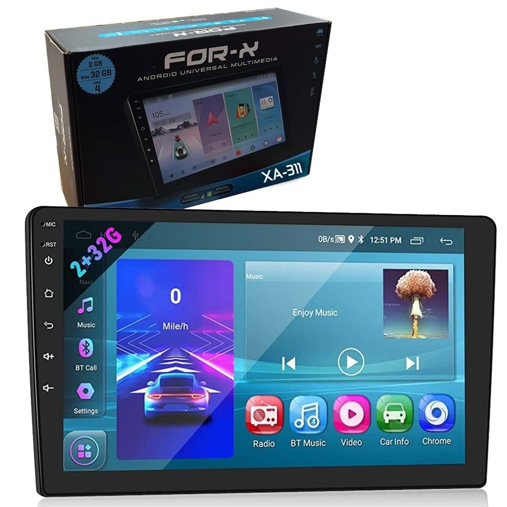 For-x XA-311 10.1'' Oto Tablet Android 2-32 Multimedya