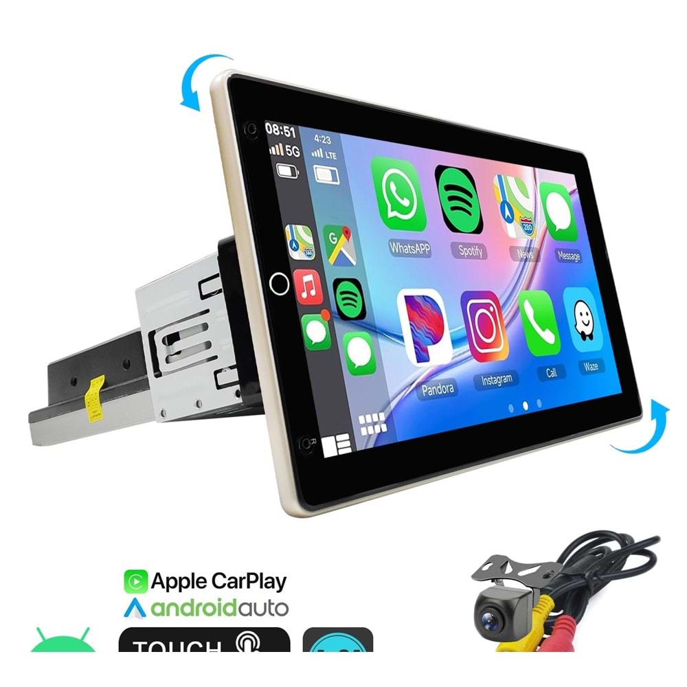 Rose DC-8610BT 10.1'' Android Oto Tablet 2-32 360 Döner Kafa Kameralı