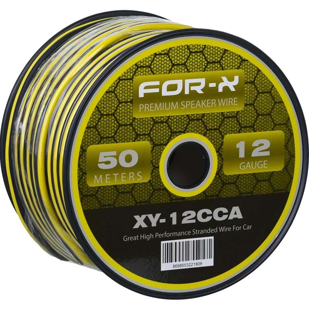 FOR-X XY-12CCA OTO ANFİ POWER KABLO 12GA (1 METRE)