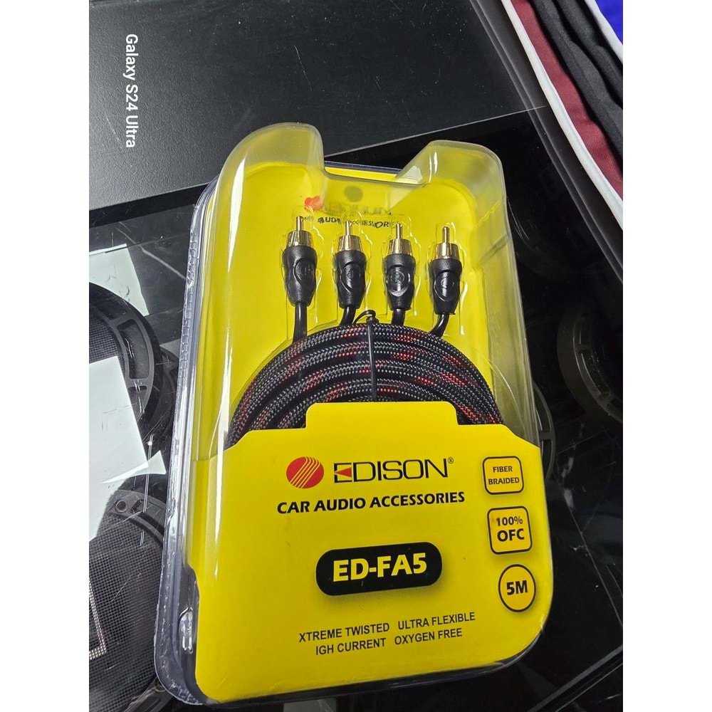 Edison ED-FA5 %100 Bakır 5mt RCA Kablo