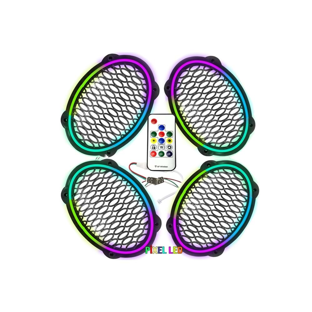 Avc Pixel Ledli Oval Hoparlör Kapak Animasyonlu 4 Adet