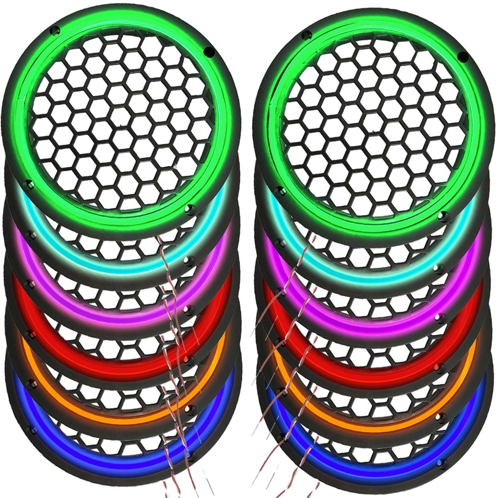 Avc Ledli Flaşörlü Hoparlör Kapak 16cm 1 Adet 12V (yeşil)