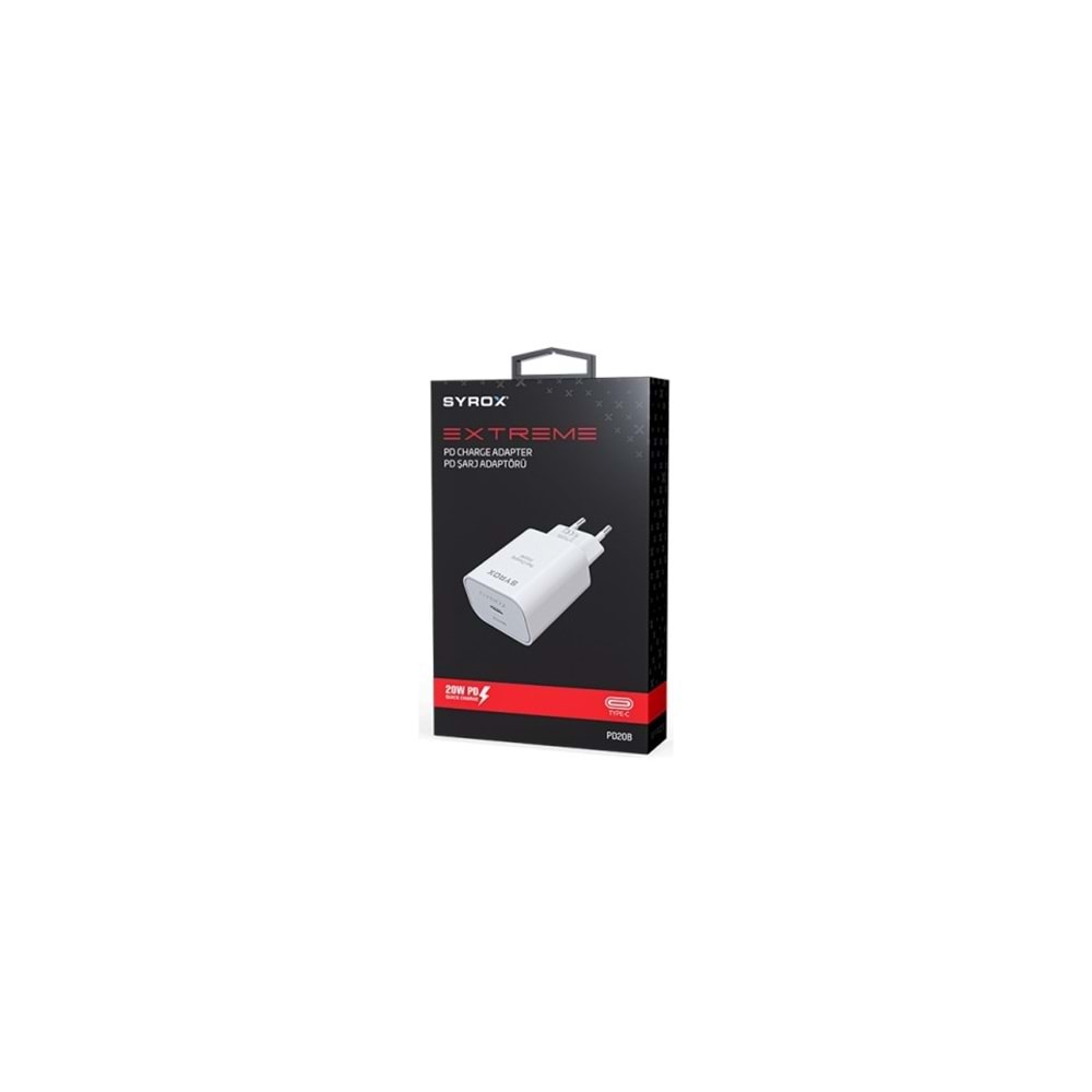 Syrox PD20B Type-C Çıkışlı Hızlı Şarj Adaptörü