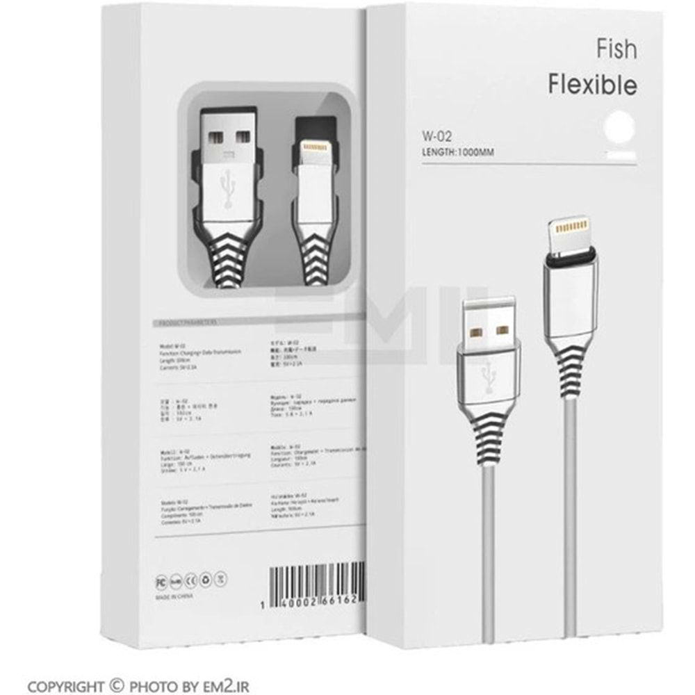 Fish Flexible W-02 Type-C USB Şarj Kablo - 1 Metre