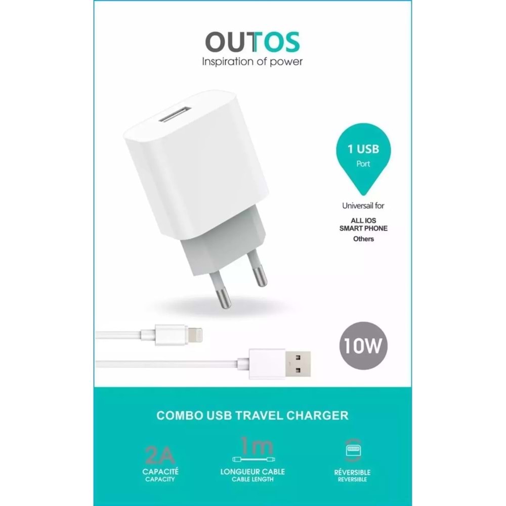 Outos 2A 10W Usb Lighting Iphone Şarj Cihazı