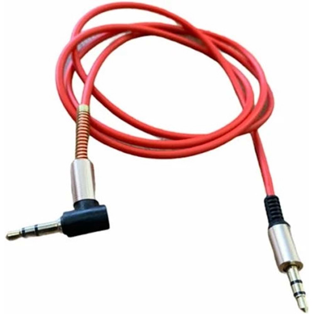 Avc AV-7915 Örgülü 3.5mm Jack Aux Kablo-Kırmızı