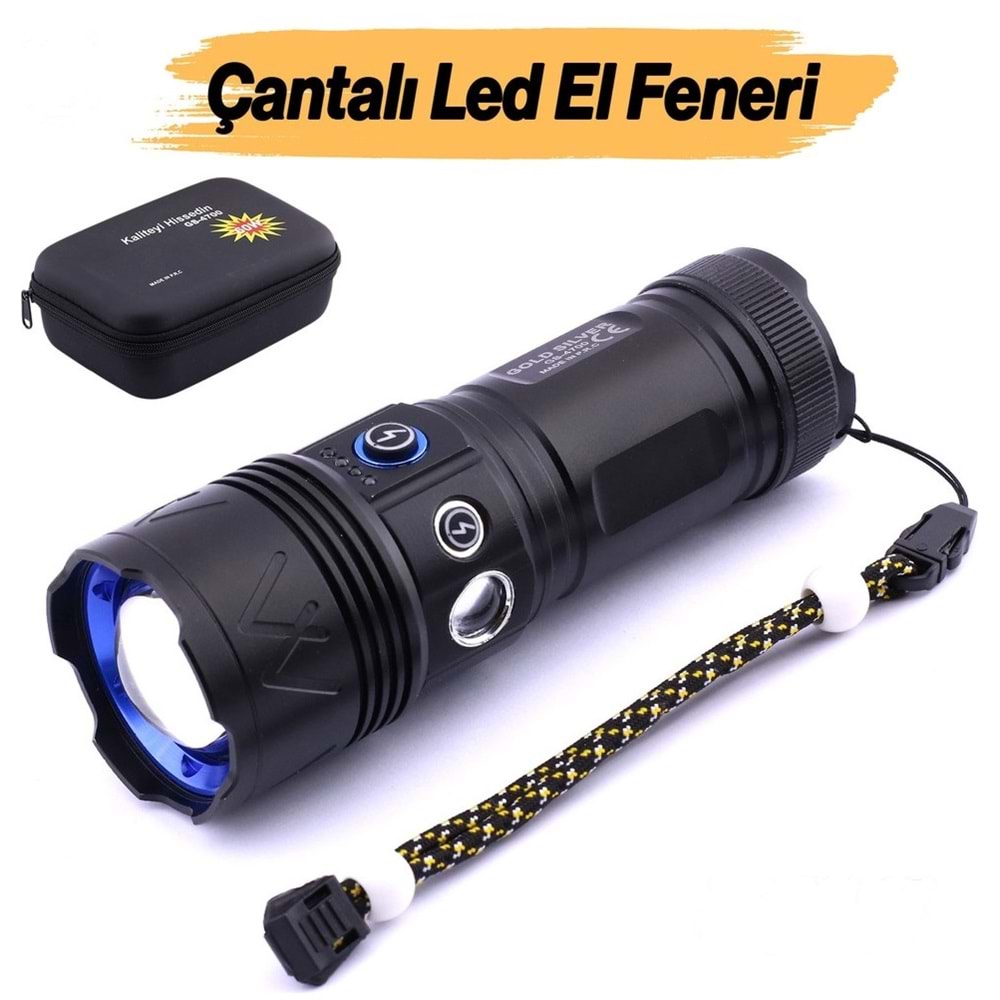 Everton RT-180 Uzun Menzil Zoom Powerbank Özellikli 50W 1.000 Lümen Şarjlı El Feneri