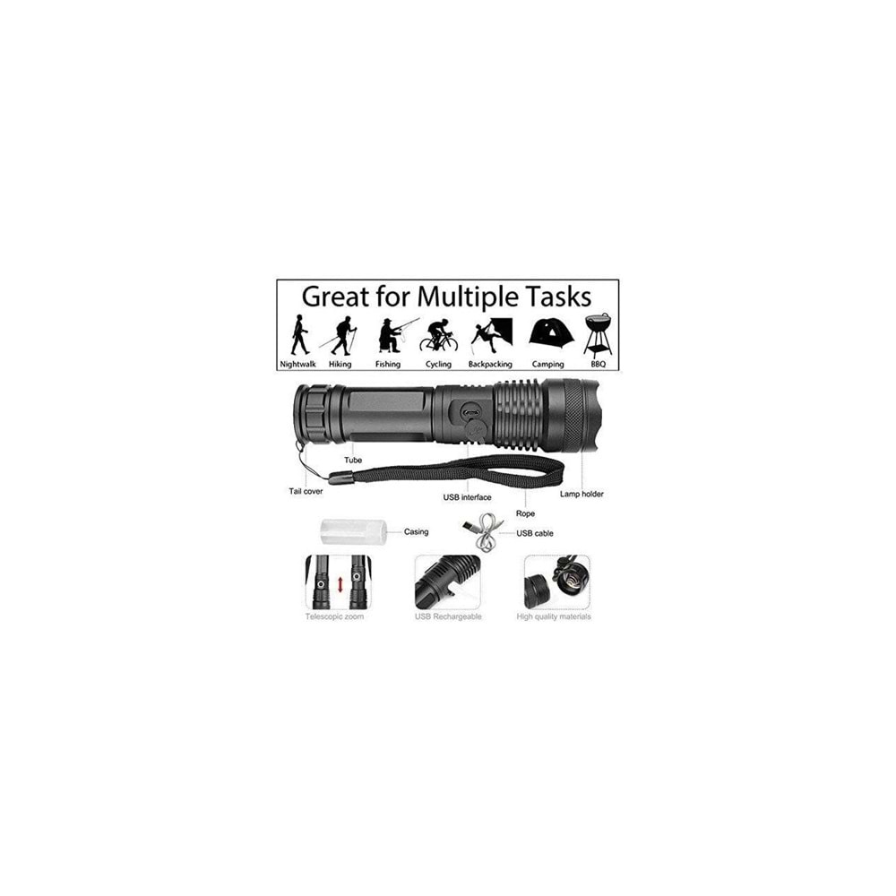 Small Sun SM-771 Lazer Seviyesinde 30w Zoom Özellikli Şarjlı Güçlü El Feneri