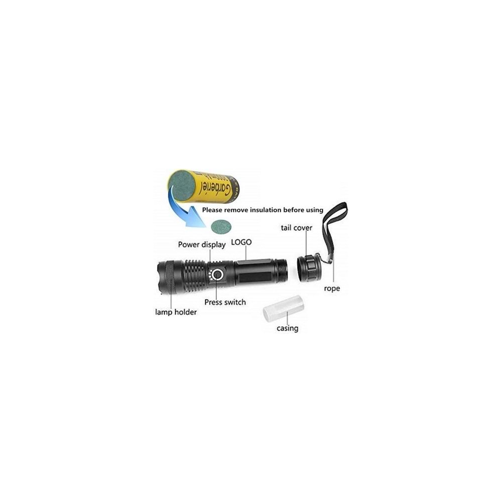 Small Sun SM-771 Lazer Seviyesinde 30w Zoom Özellikli Şarjlı Güçlü El Feneri