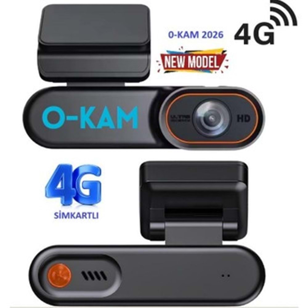 O-KAM Pro 2026 4G Full HD Google Maps GPRS Sim Kartlı Araç Kamerası