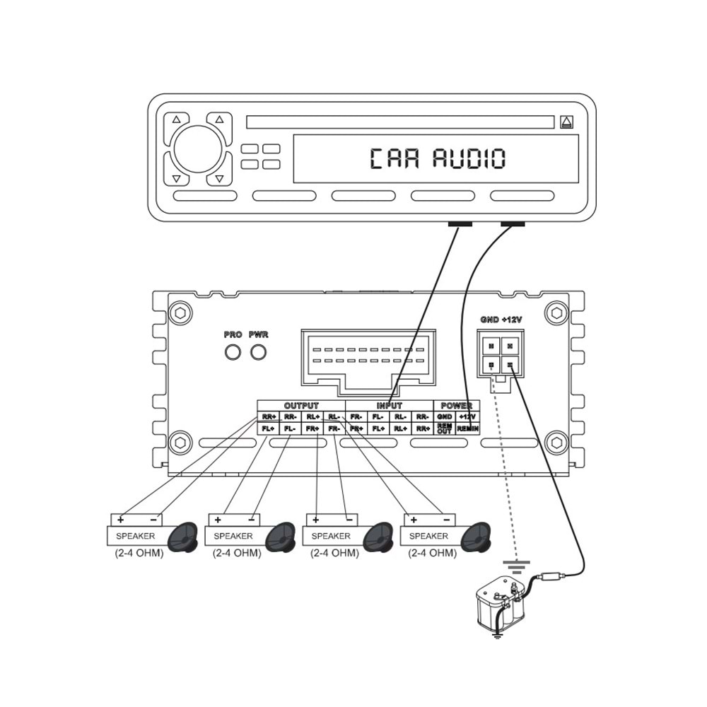For-x XQ-50.4A Mini 4 Kanal Orjinal Multimedya Amfisi