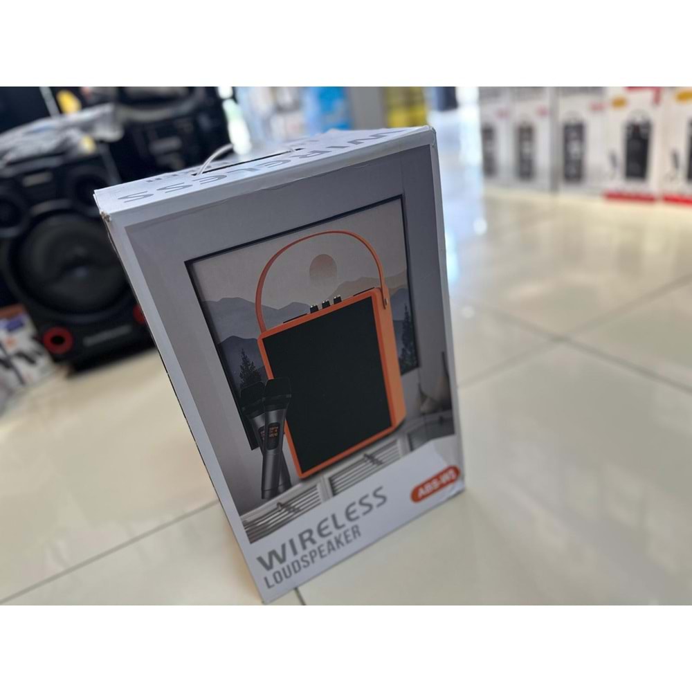 Avc ABS-W5 20w mikrafonlu bluetooth karaoke taşınabilir hoparlör - Turuncu