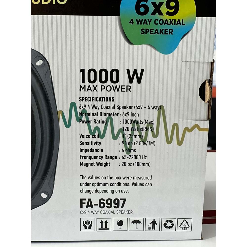 Fi Audio FA-6997 6X9 4 Yollu Coaxial Oval Hoparlör