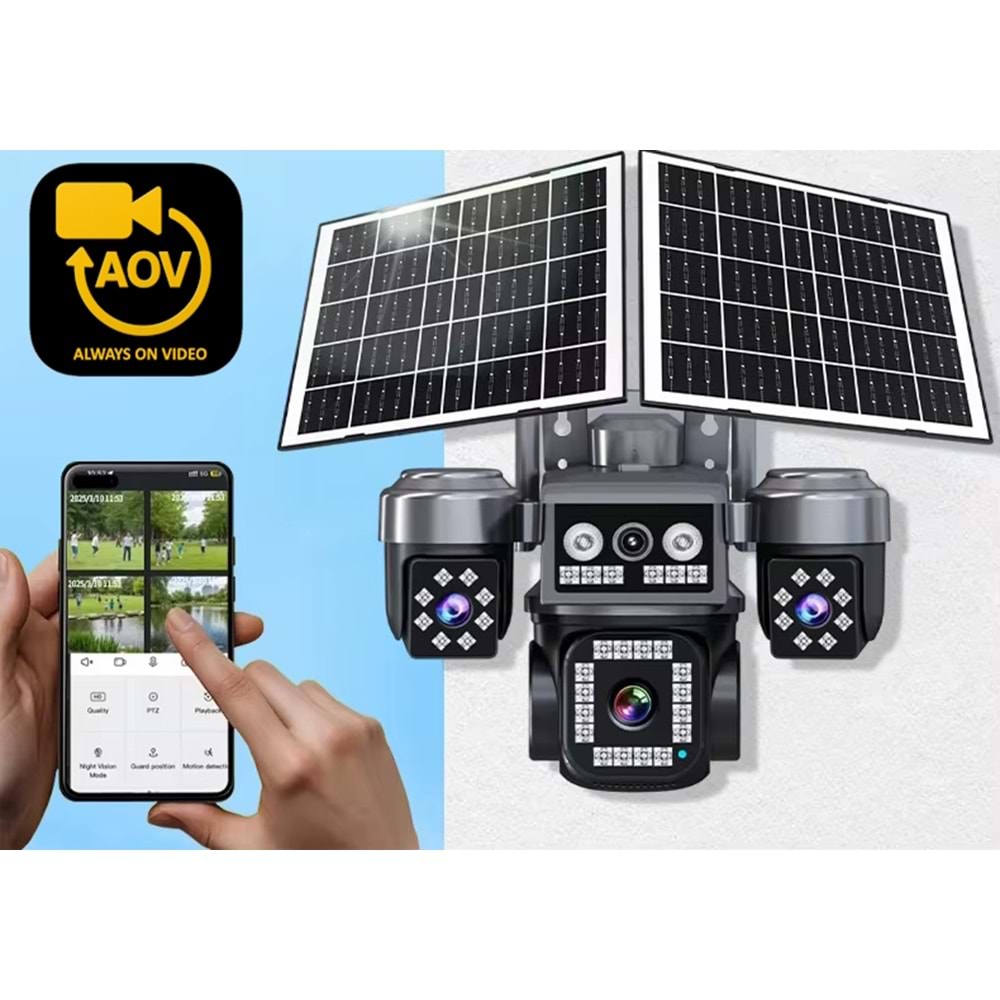 Ztech ZR-Z7PLUS 8MP 4G 4 Lens Çift Solar Panel Kamera