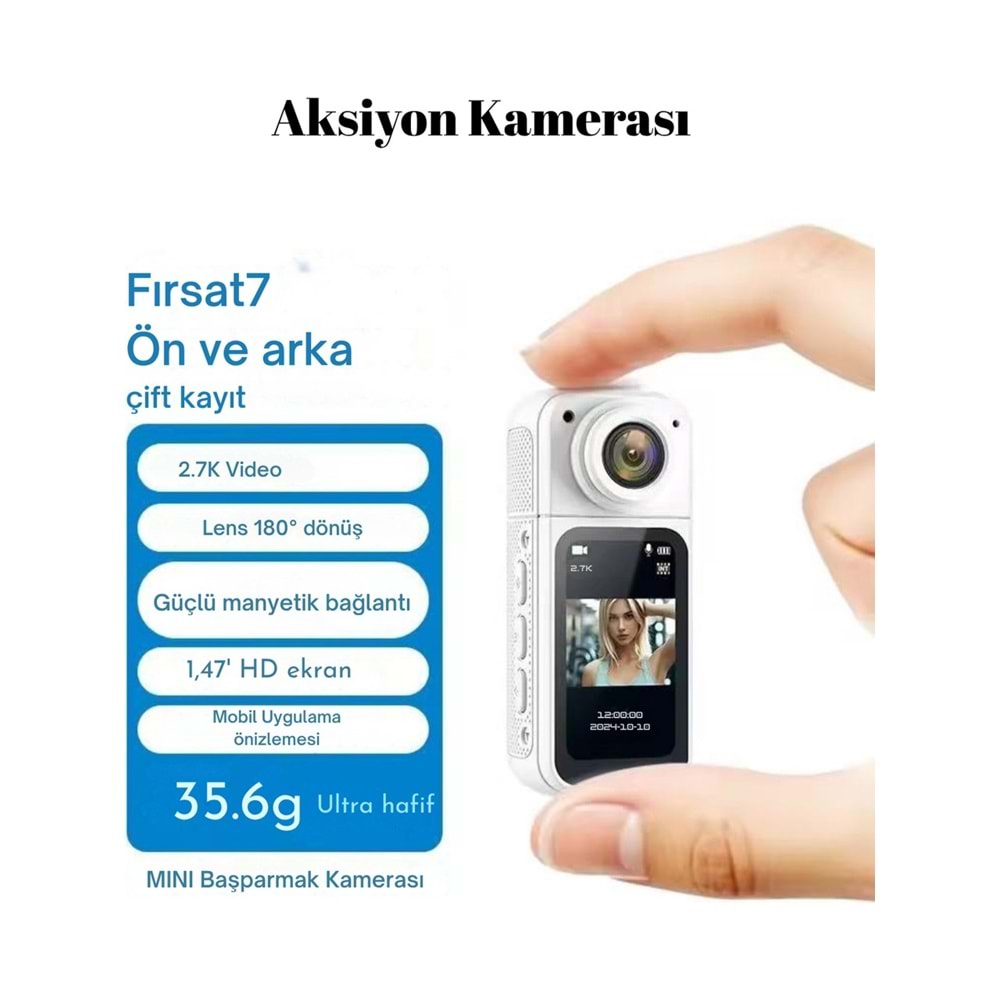 Avc AV-5176 2K IPS Ekran Mini Aksiyon Vücut Kamerası