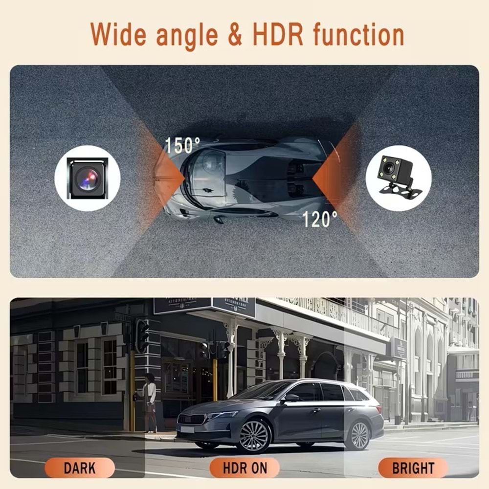 Avc Y13 4 Kameralı Wifi Full Hd 1080p Araç İçi Kamera