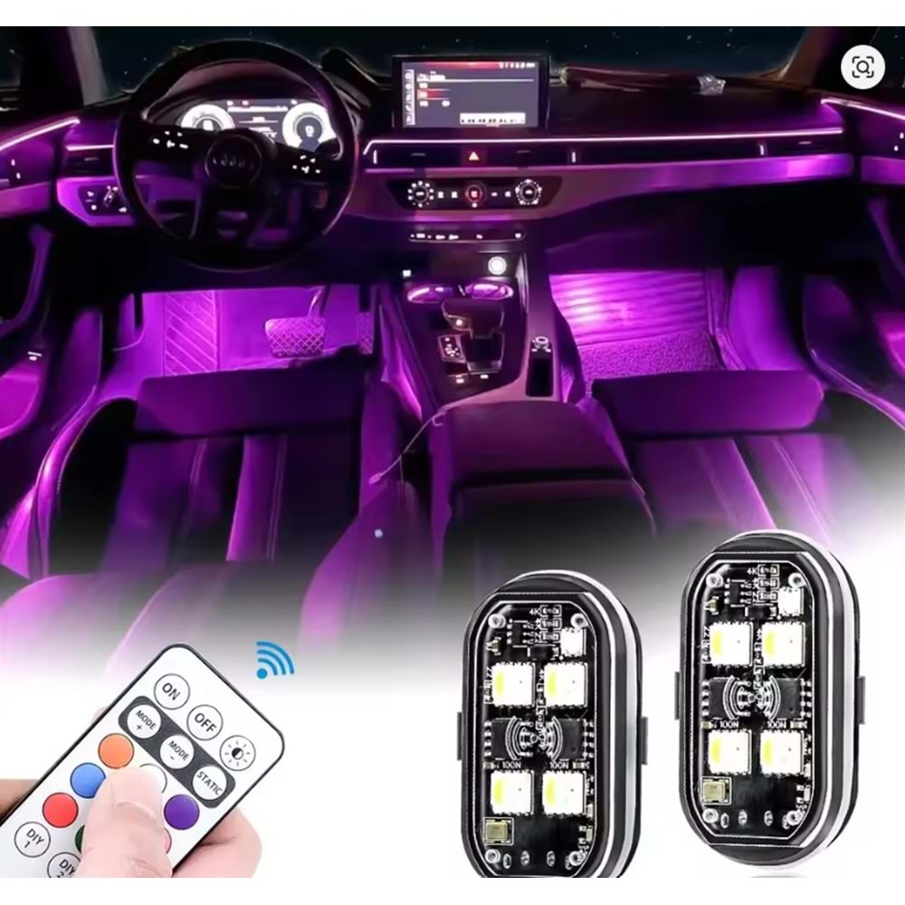 Avc X1 Rgb Kumandalı Şarjlı Çakar Lamba - Çift