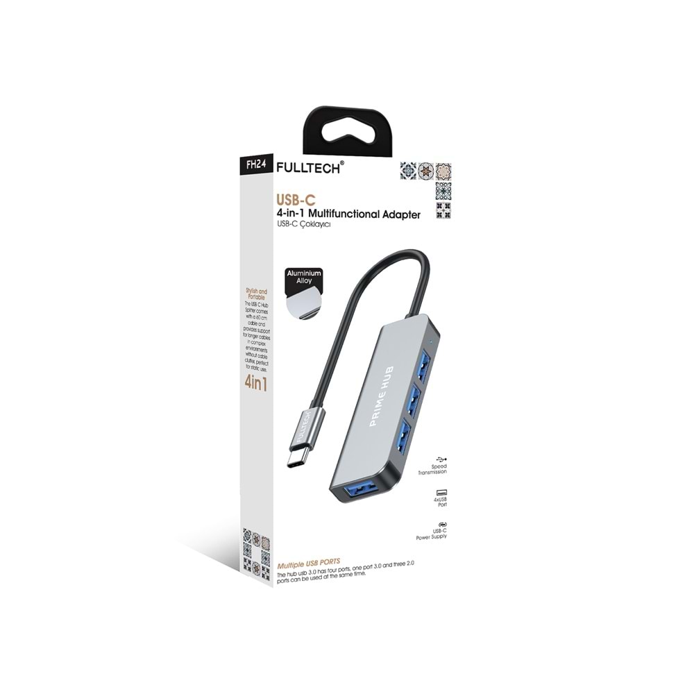 Fulltech FH24 USB-C 4'ü 1 Arada Çoklayıcı
