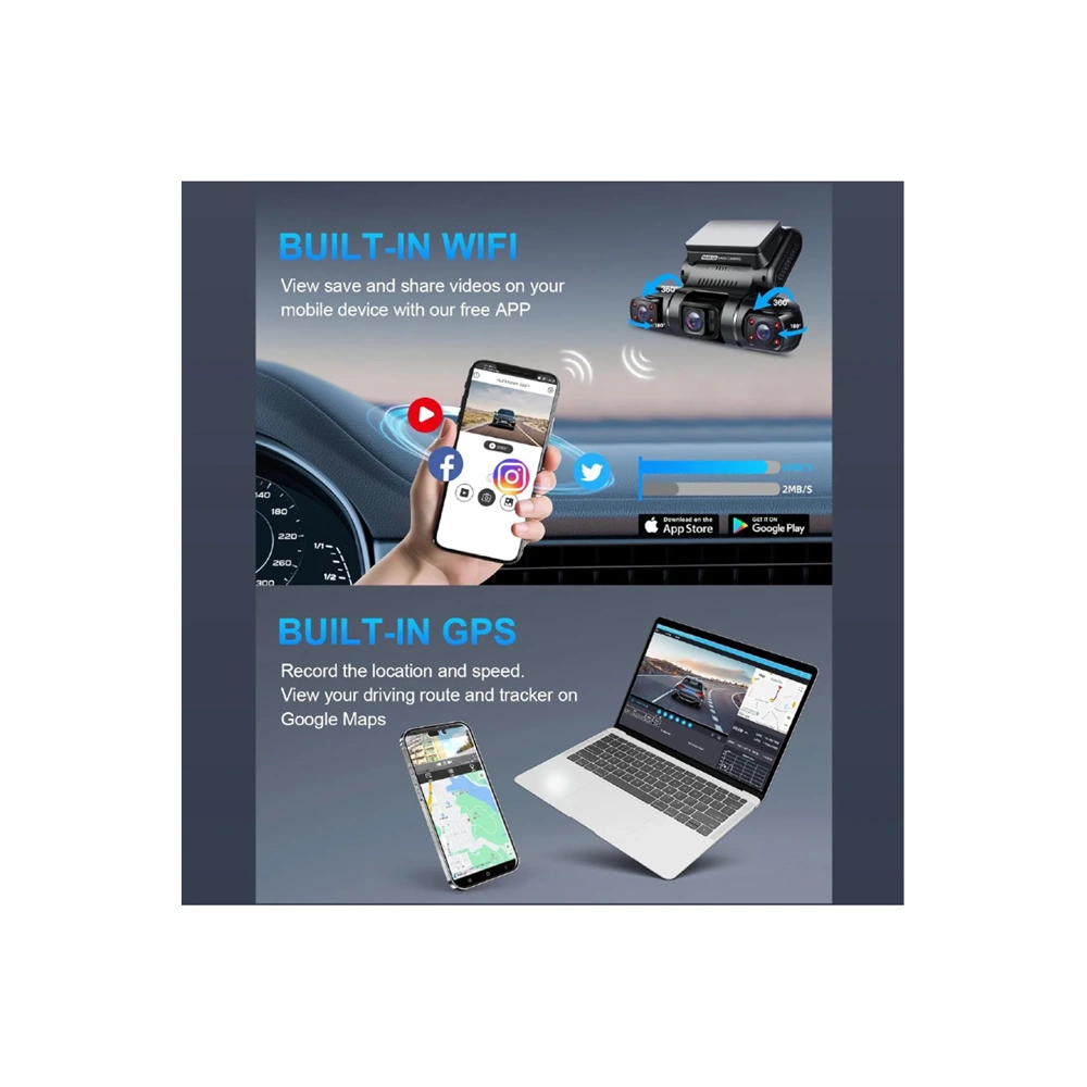 Twogo GO-IX19 4K+2K 4 Kameralı Araç Kamera Kayıt Cihazı