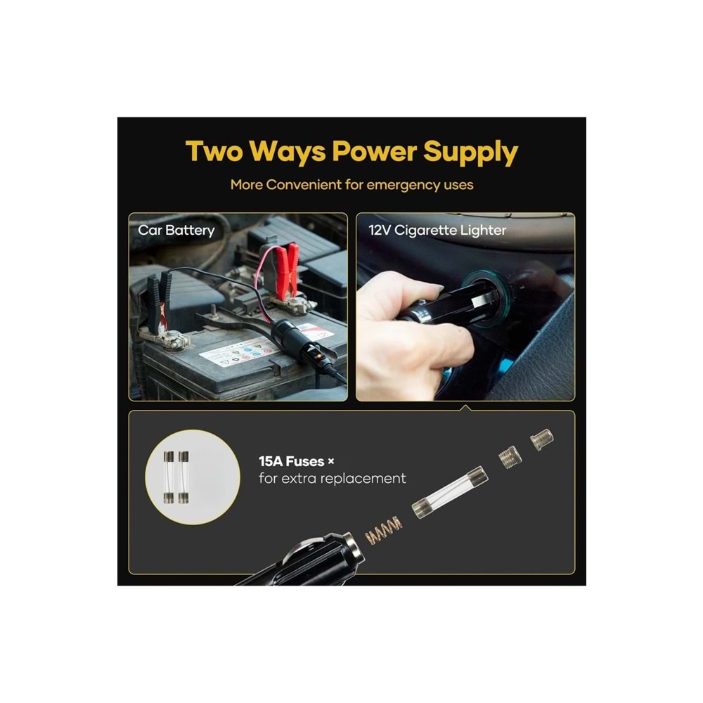 Auhma AHJ-01 5 Ton Elektrikli Hidrolik Kriko Seti - Hava Pompası 4'ü 1 Arada Araba Tamir Kiti