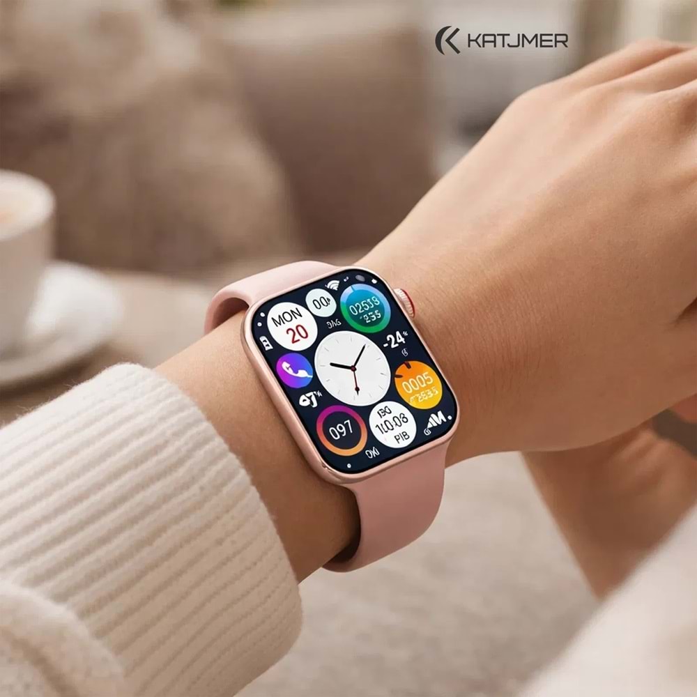 Katjmer KT 10 Mini Amoled Ekran Akıllı Saat - Pembe