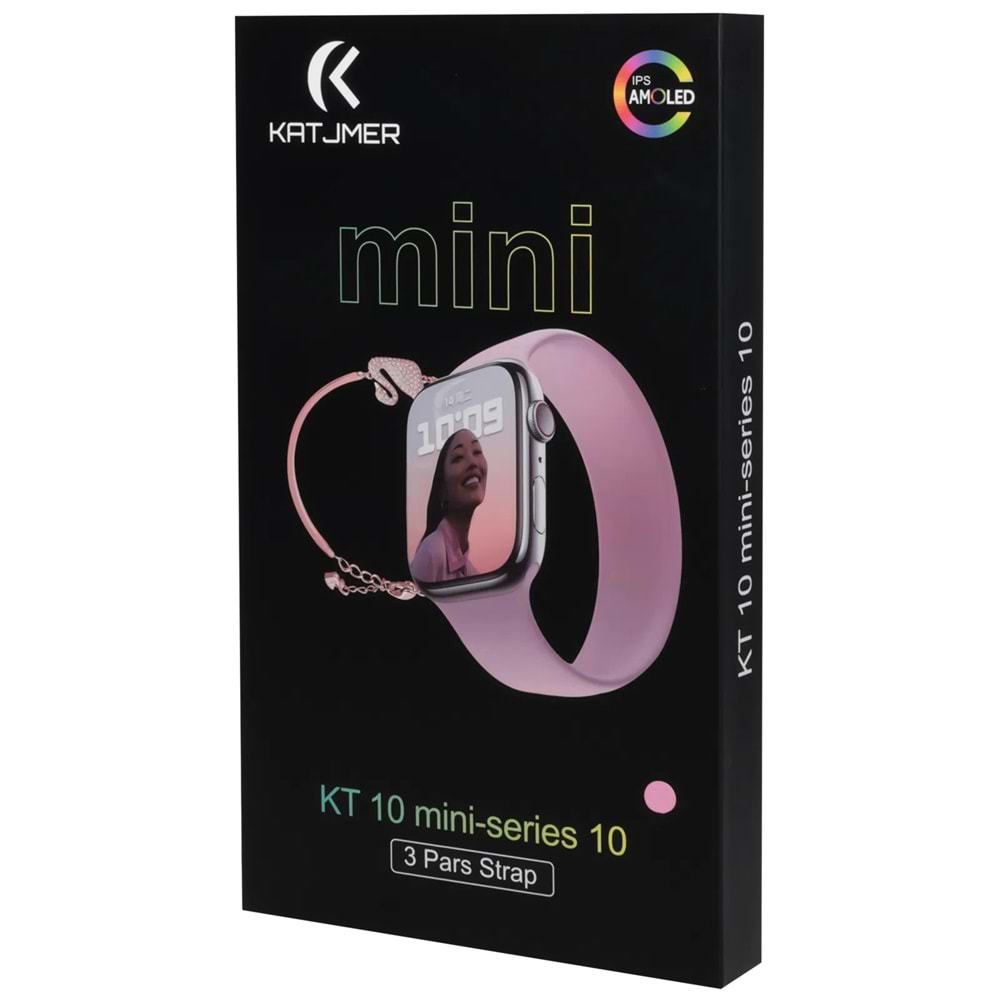 Katjmer KT 10 Mini Amoled Ekran Akıllı Saat - Pembe