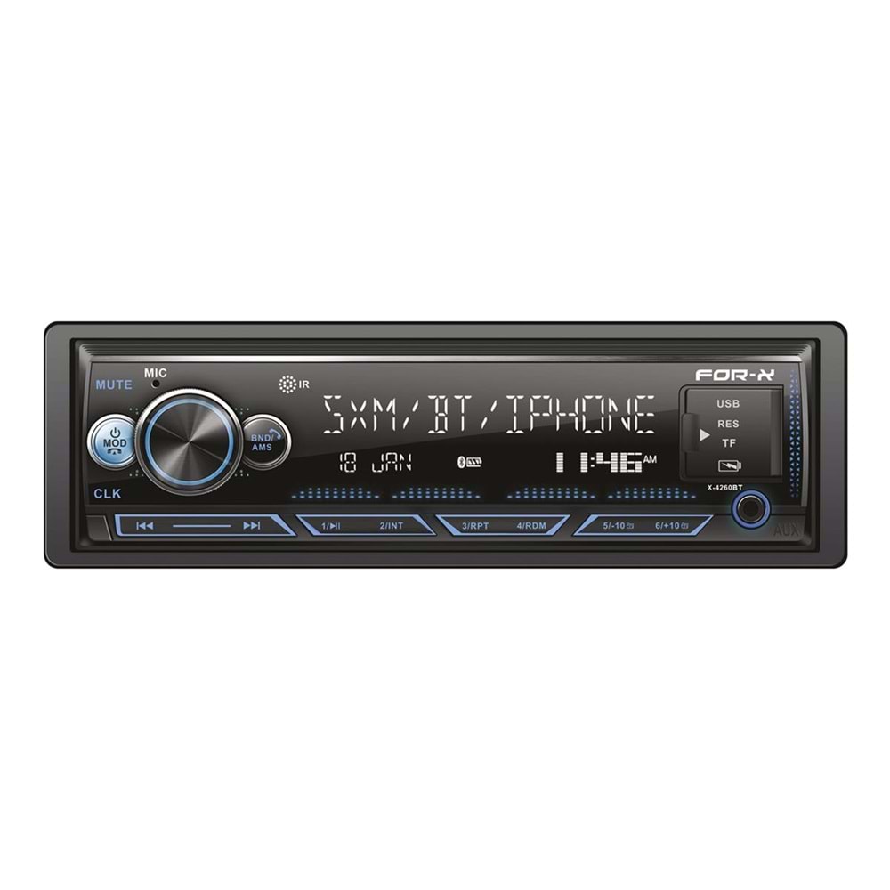 For-X X-4260BT 4X60W Bluetoothlu 7 Renk Oto Teyp