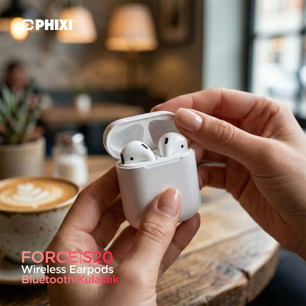 Phixi Force S20 Kablosuz Wireless Earpods Bluetooth Kulaklık