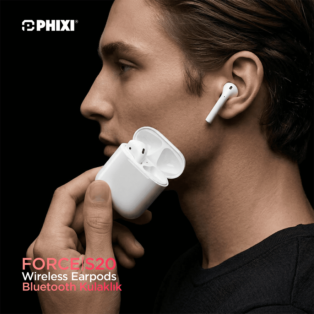 Phixi Force S20 Kablosuz Wireless Earpods Bluetooth Kulaklık