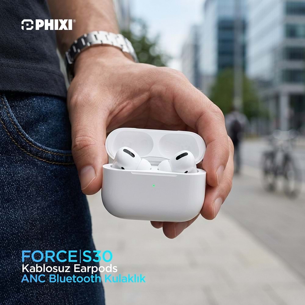 Phixi Force S30 Tws Kablosuz Earpods Kulakiçi Anc Bluetooth Kulaklık