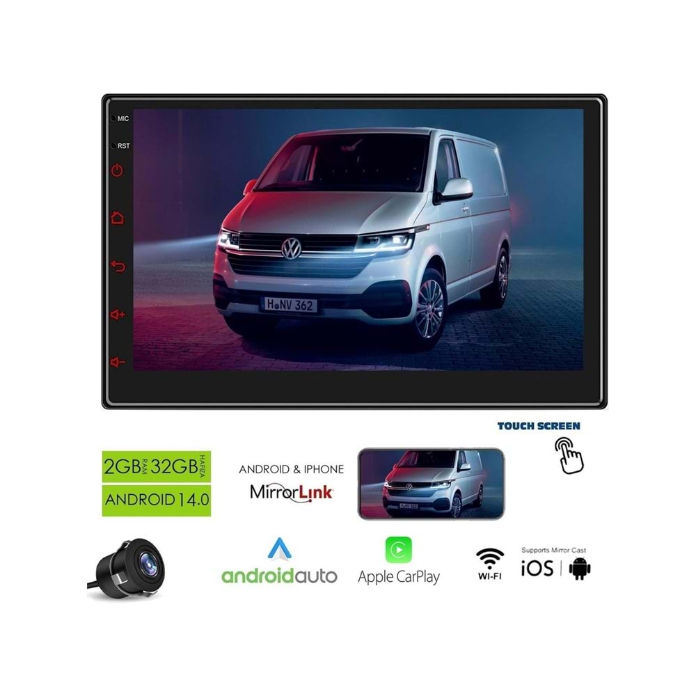 Megavox MGX-702 7 inç Android Double 2+32 GB Oto Teyp