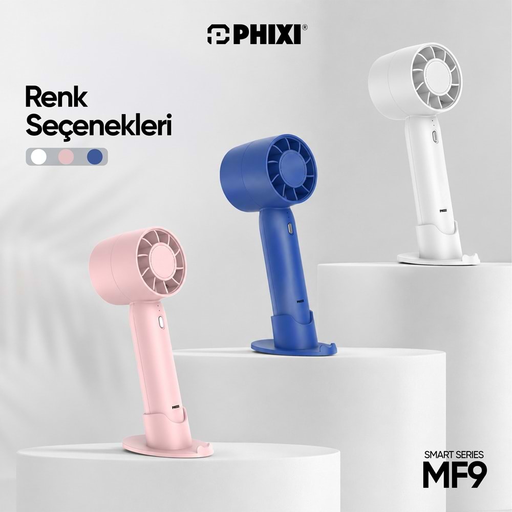 Phixi Smart MF9 Standlı Hafif ve Kompakt Şarjlı Mini El Fanı