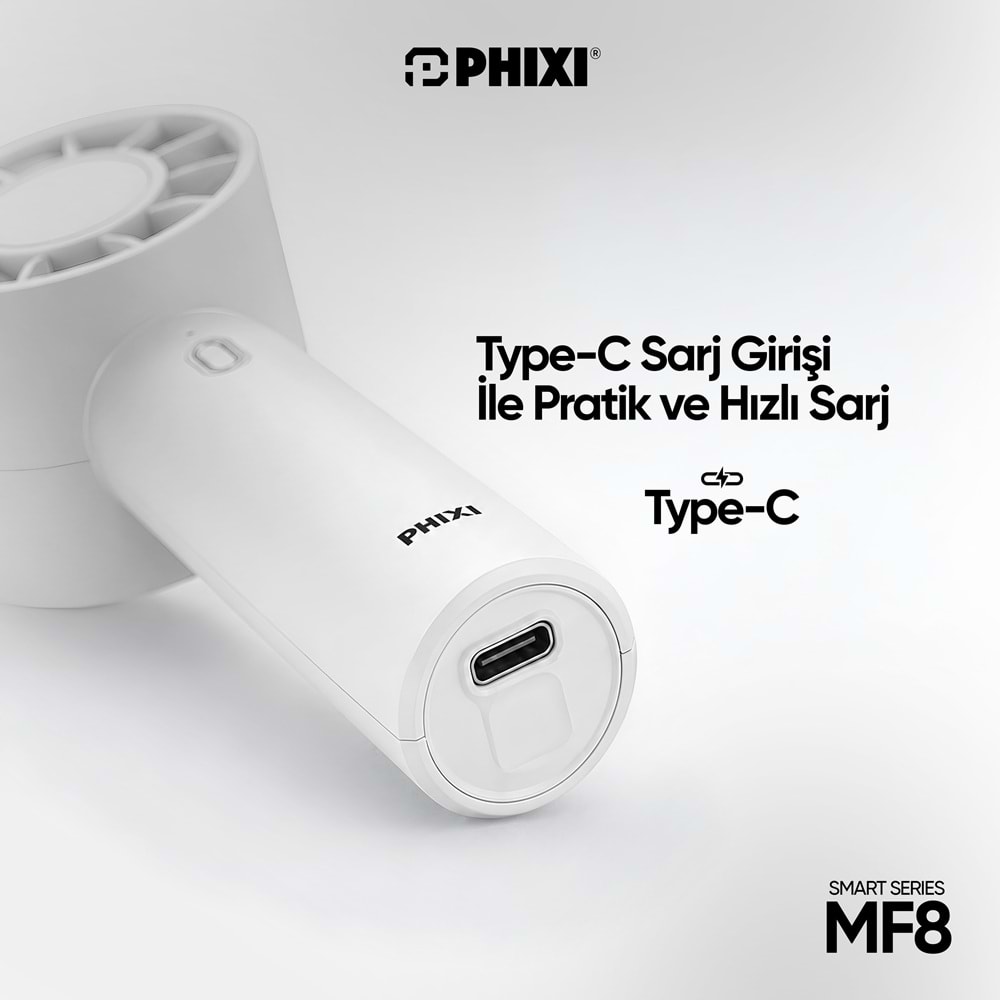 Phixi Smart MF9 Standlı Hafif ve Kompakt Şarjlı Mini El Fanı