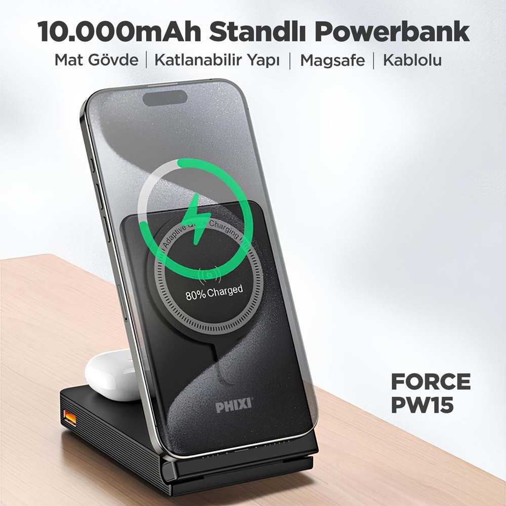 Phixi Ultimate PW15 10.000mAh 22.5W Kendinden Kablolu MagSafe