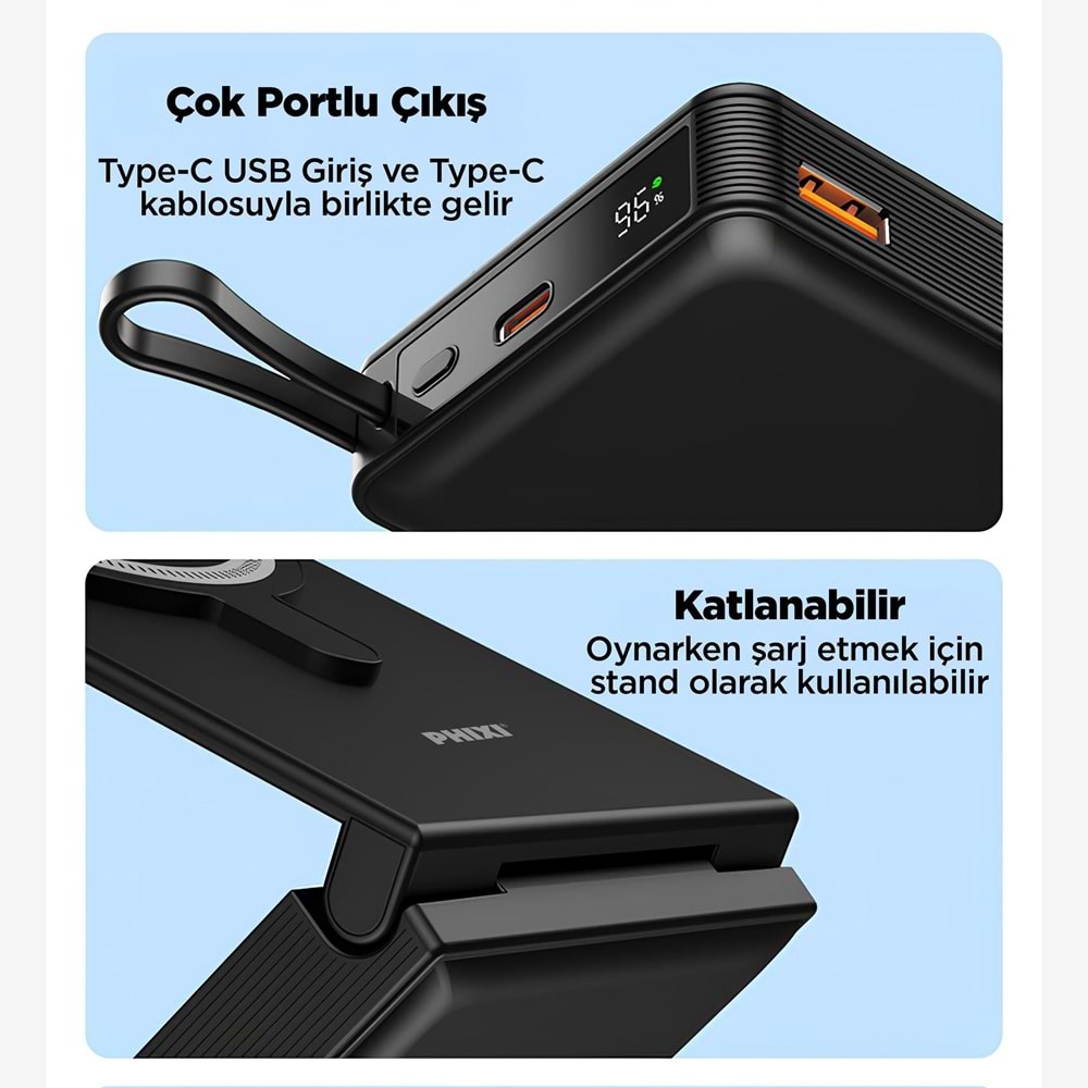Phixi Ultimate PW15 10.000mAh 22.5W Kendinden Kablolu MagSafe