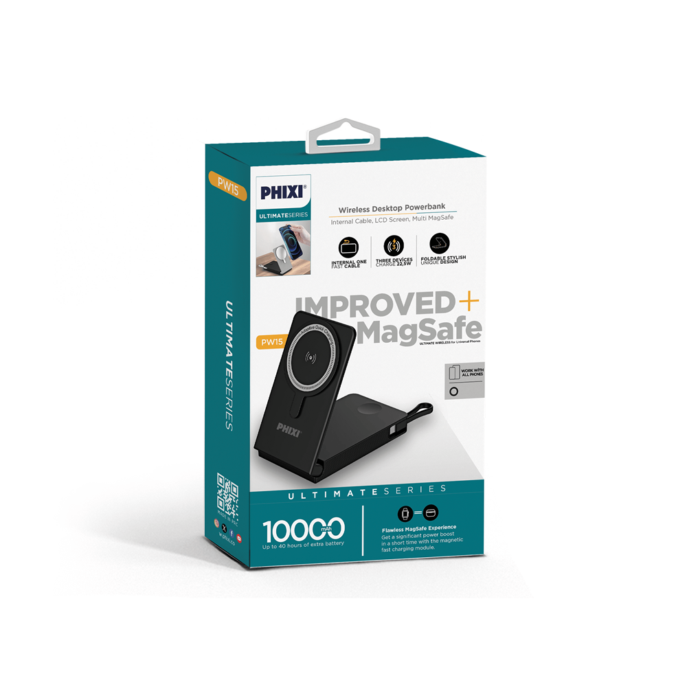 Phixi Ultimate PW15 10.000mAh 22.5W Kendinden Kablolu MagSafe