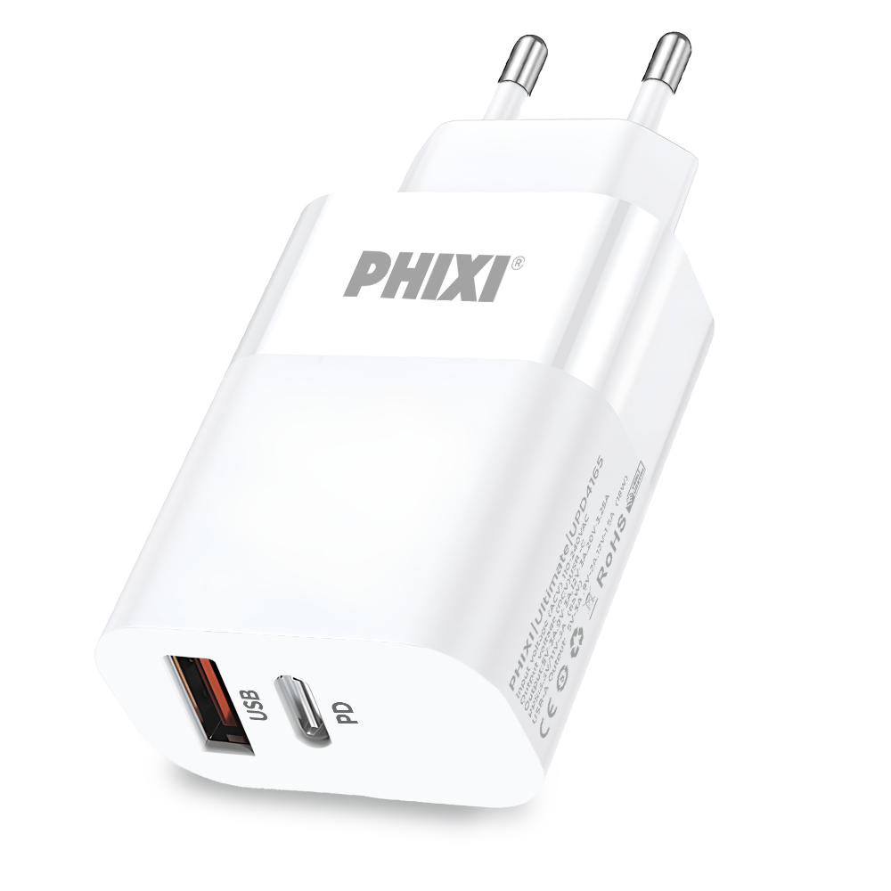 Phixi Ultimate UPD4165 65W PD Çift Çıkışlı Hızlı Şarj Adaptör