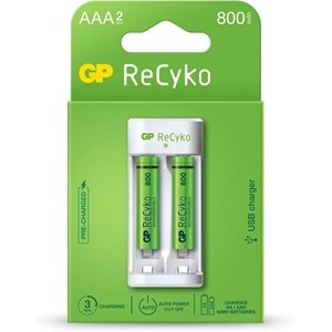 GP Reycko 800 AAA 2 Li Pil + Şarj Cihazı
