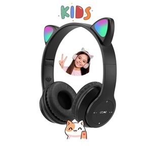 Spiface P47M Bluetooth Ledli Kedi Kulaklık - Siyah