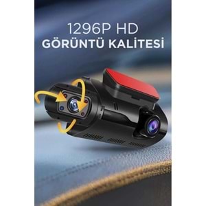 Torima Ta-03 Siyah 1296p Araç Içi 2 Kameralı Lcd Ekranlı Gece Görüşlü , G-sensörlü Kamera
