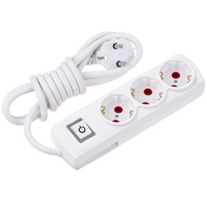 Eko GRUP-3005 3 Lü Anahtarlı Topraklı 5 Metre Priz