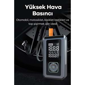 POLYGOLD PG-PW9080 5 İN 1 ŞARJLI AKÜ TAKVİYESİ, FENER, POWERBANK, ARAÇ KOMPRESÖR