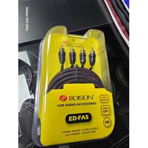 Edison ED-FA5 %100 Bakır 5mt RCA Kablo
