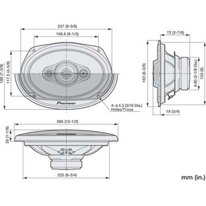 Pioneer TS-A6961F 450 Watt Max Power Oval Hoparlör 2 Li Paket Halinde