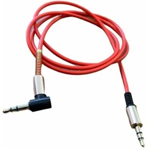 Avc AV-7915 Örgülü 3.5mm Jack Aux Kablo-Kırmızı