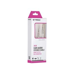 Syrox C20 Audio Aux Kablo 3.5mm 1mt Beyaz