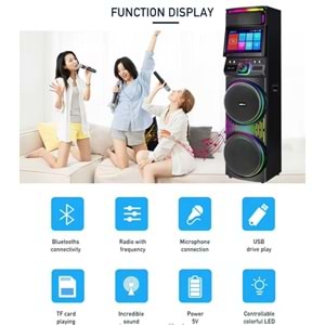 Gedi-G GD-1417 Android Ekranlı Led Işıklı Kablosuz Bluetooth Hoparlör